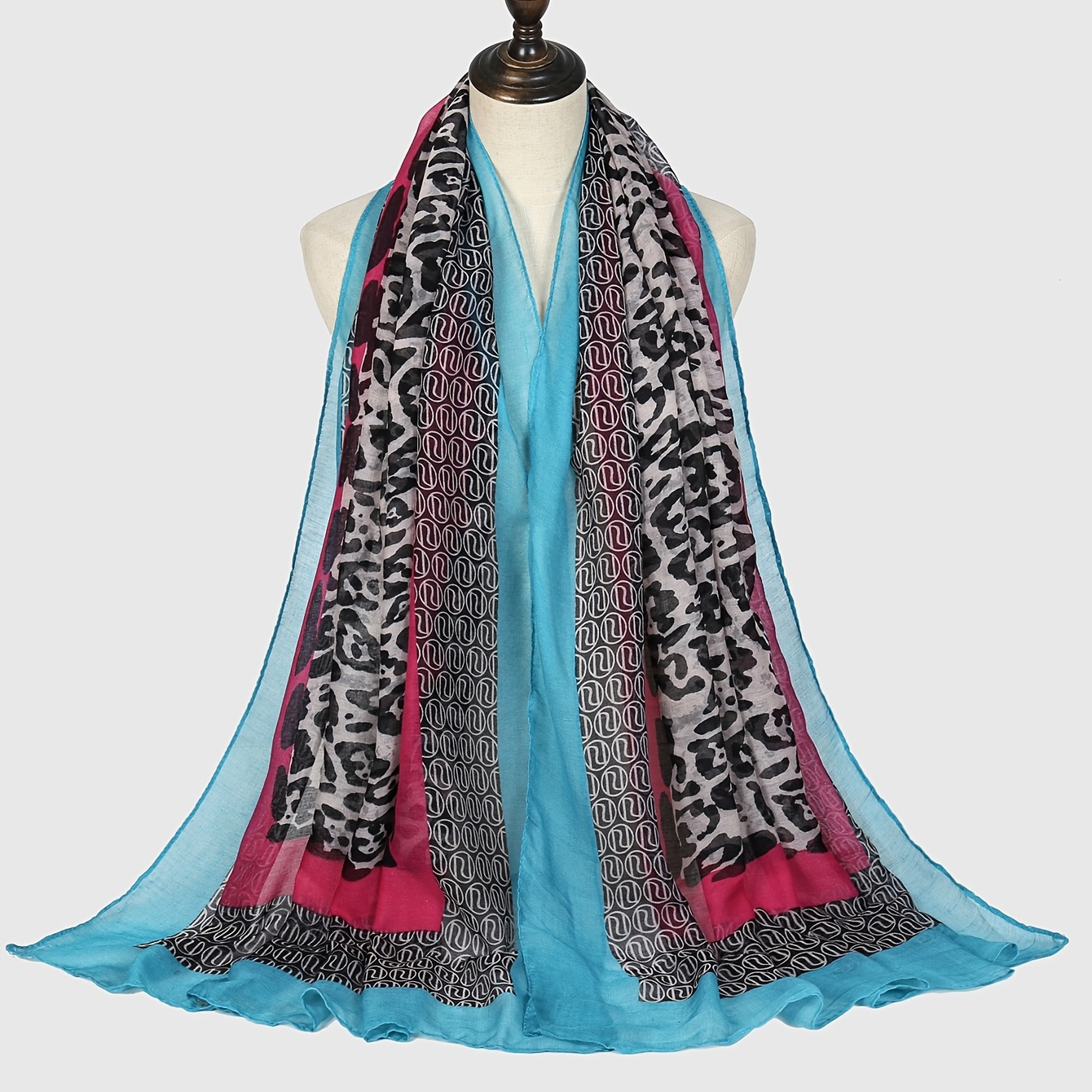 Vintage Print Thin Scarf Shawl Beach Towel Yarn Scarf Casual Sunscreen Large