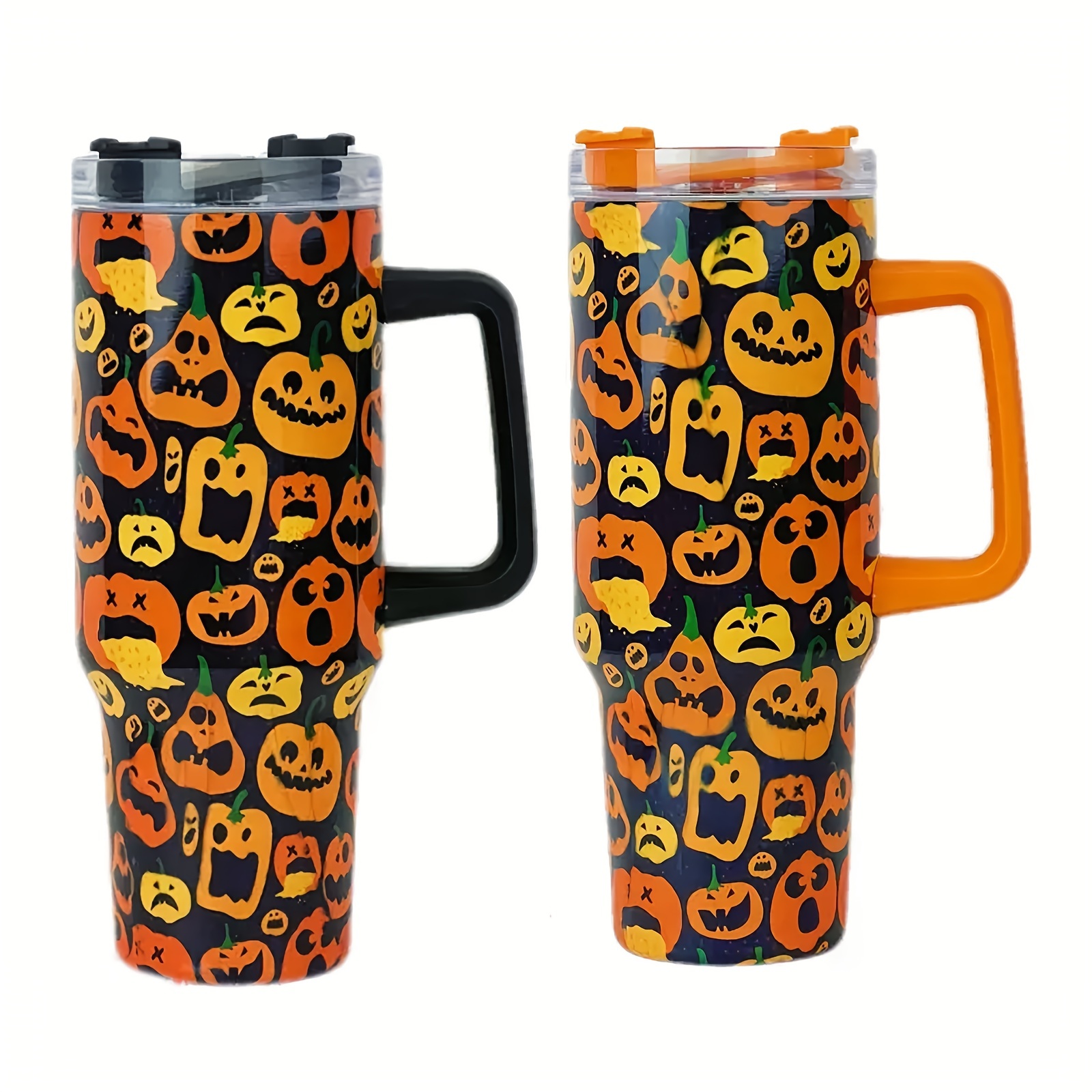 40oz Halloween with Scary Pumpkin Tumbler, Straw & Handle - Perfect for  Car, Home & Office Use - Birthday Gift Idea! in 2023