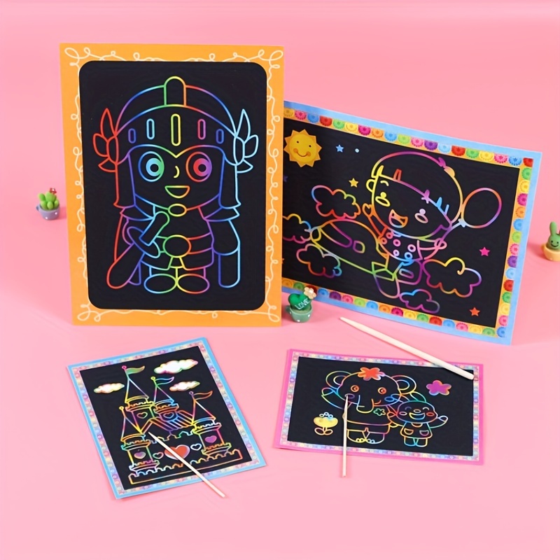 Scratch Art For Kids Rainbow Scratch Paper Children's - Temu