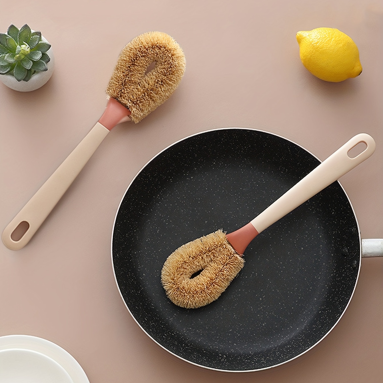 Dish Brush With Handle, Sisal Fibre Kitchen Scrub Brushes For Cleaning,  Dish Scrubber, Pot Brush, For Sink, Pots, Pans, Kitchen Gadgets. - Temu