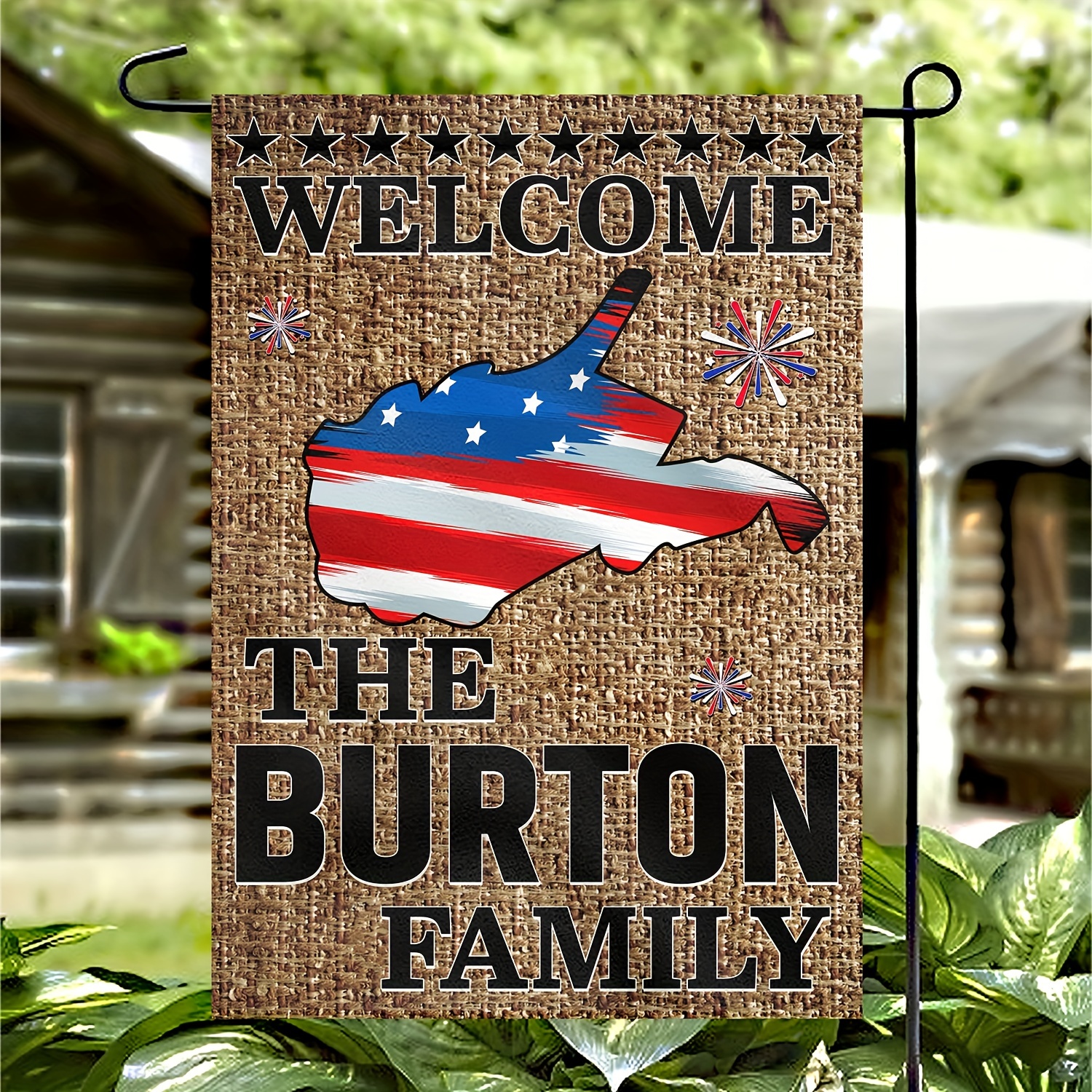 1pc state of west virginia flag personalized memorial day garden flag happy 4th of july flags garden custom patriotic yard flags with family name decor banner for outside no flag pole 12x18 inch details 4
