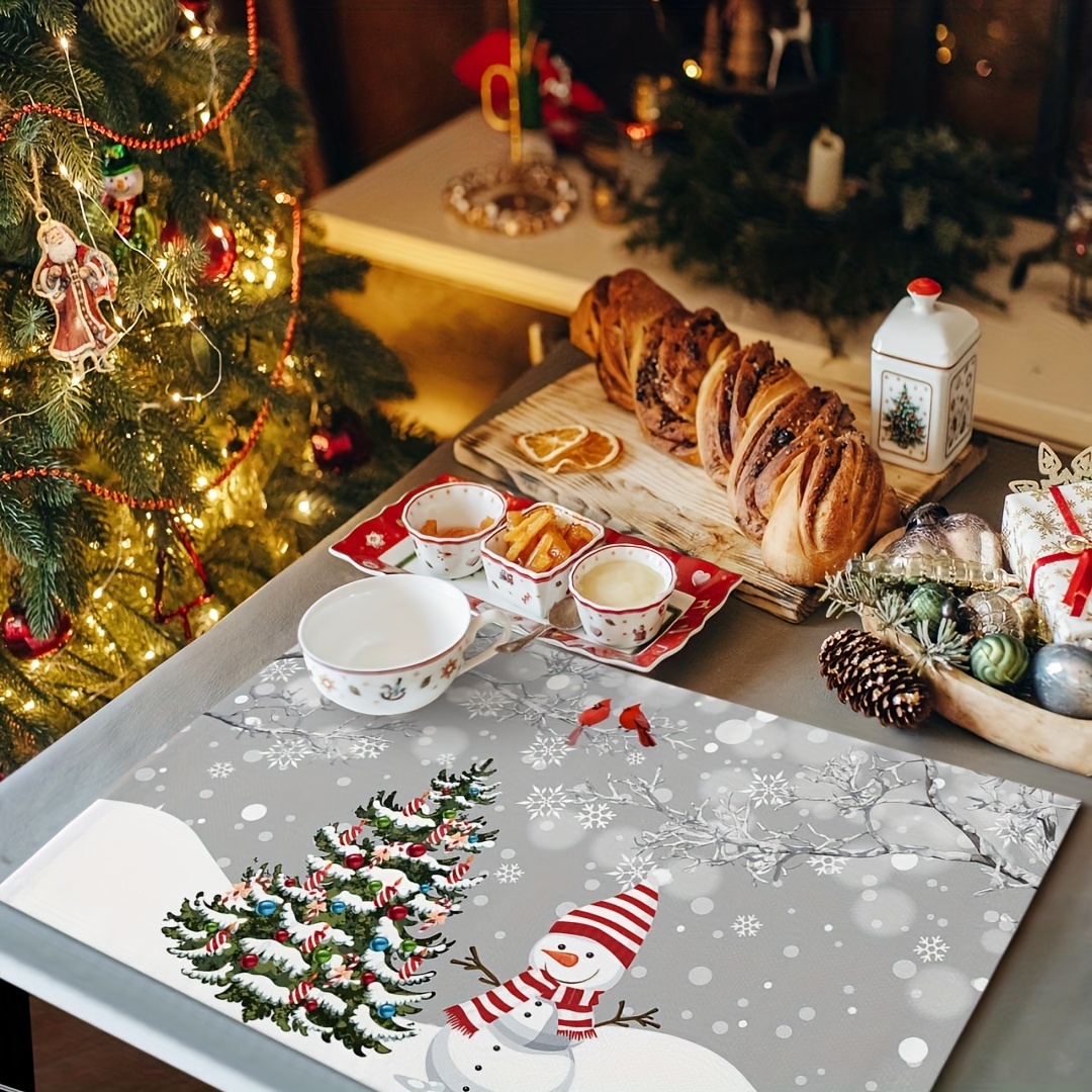 Service de table avec flocon et sapin de Noël à petit prix