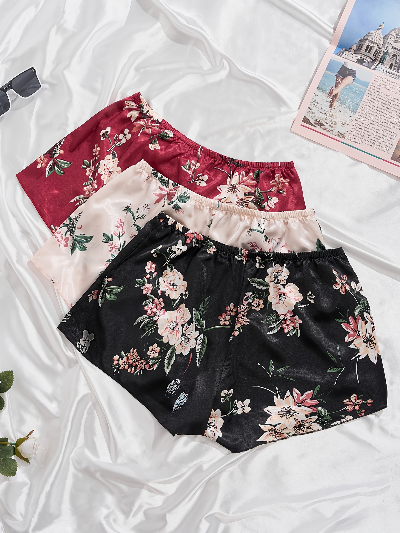 Floral Print Soft & Comfy Women's Pajama Shorts
