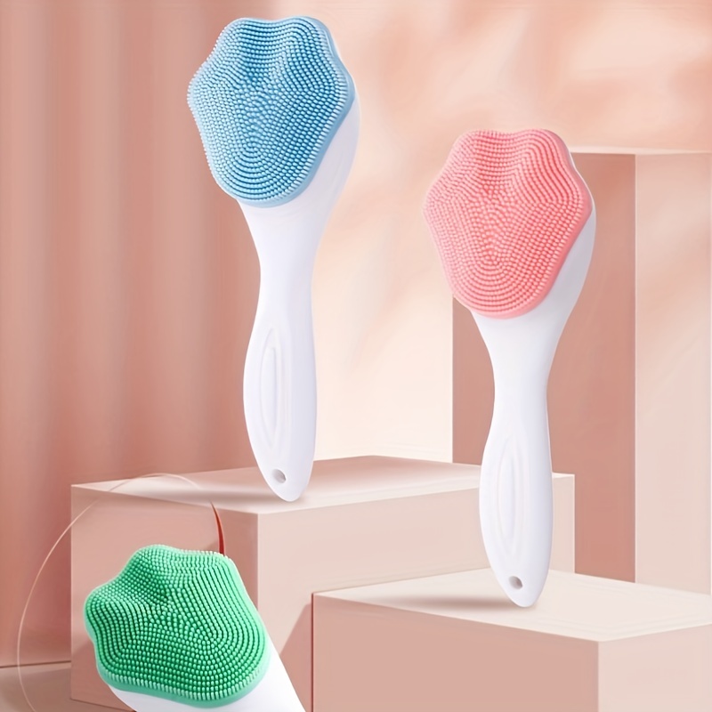 Silicone Facial Mask Brush With Electroplated Handle - Temu