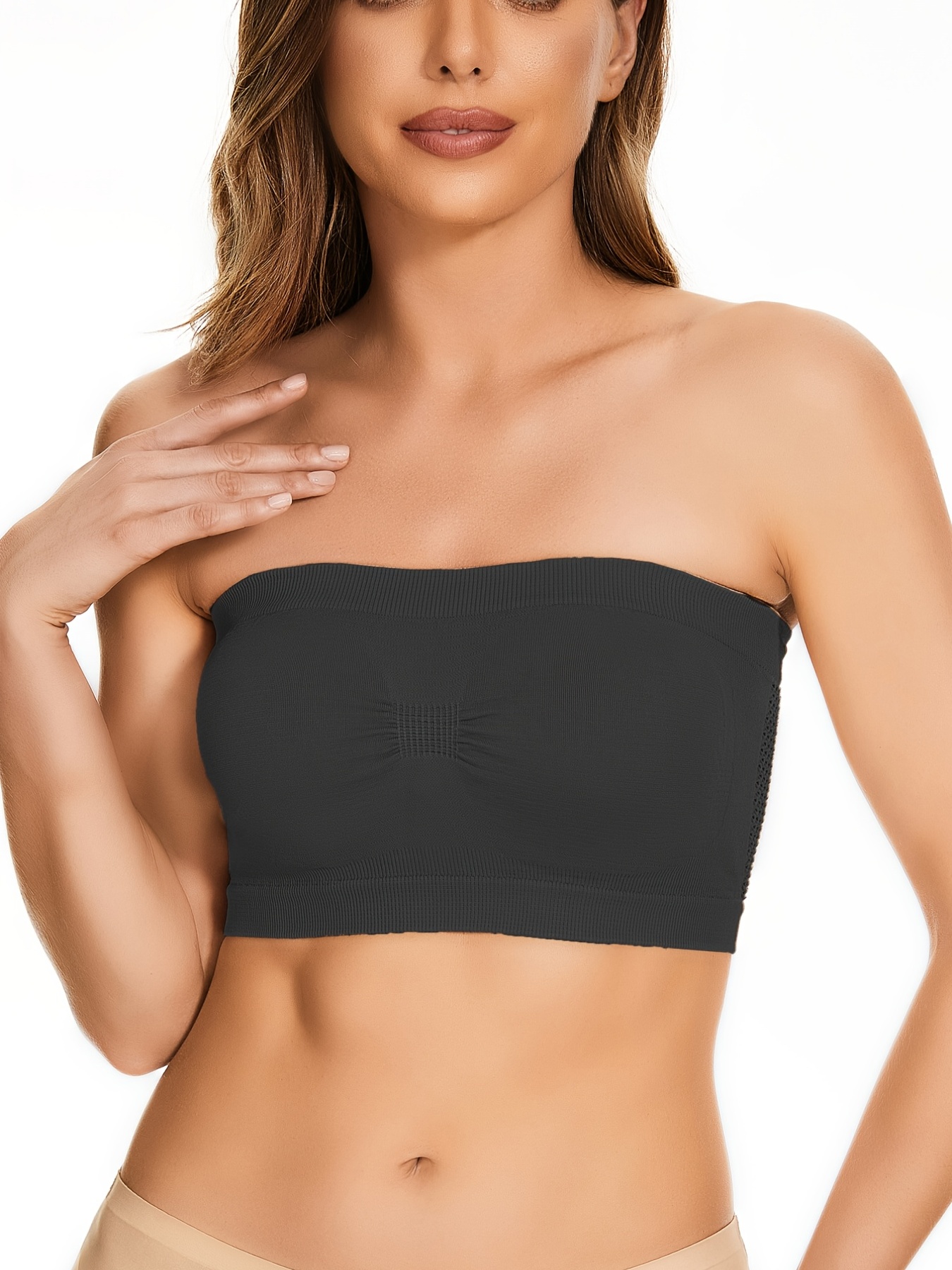 Solid Tank Athletic Tube with Hood Racerback Sports Longline Comfortable  Bandeau Bra with Support Tube Tops for Women Black at  Women's  Clothing store