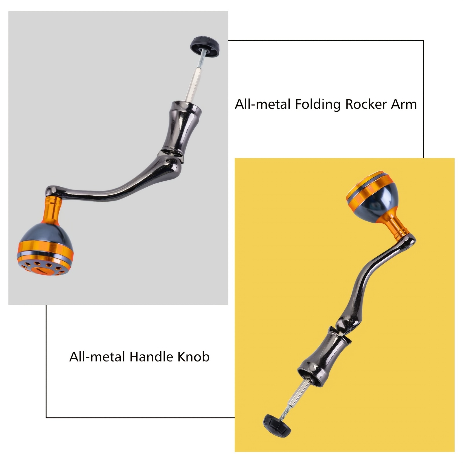 1PCS Metal Spinning Reel Handle Grip Fishing Reel Replace Folding