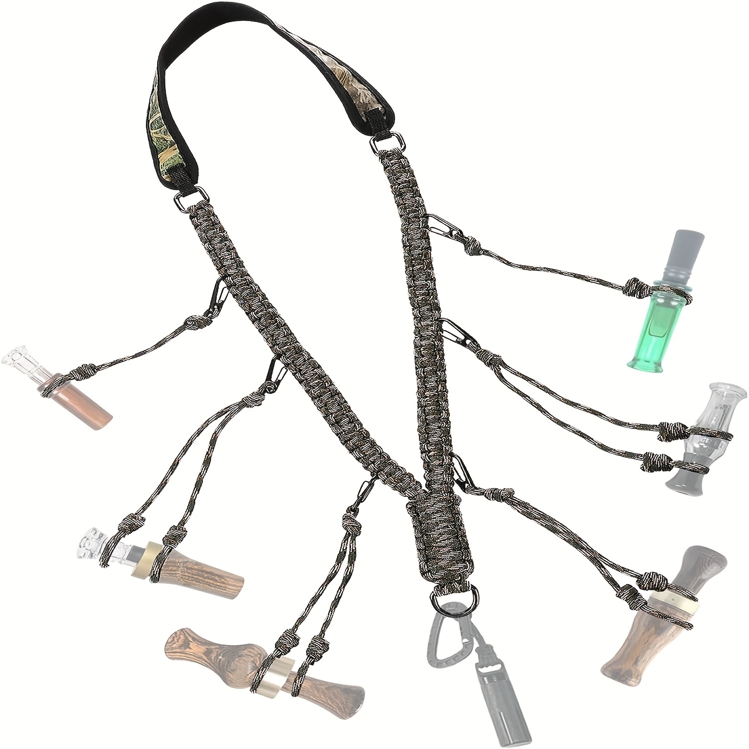 Duck Call Lanyard - Duck Hunting Accessories Whistle With 10 Removable  Loops, Goose Call Predator Gear For Outdoor Hunt - Camo Without Duck Call