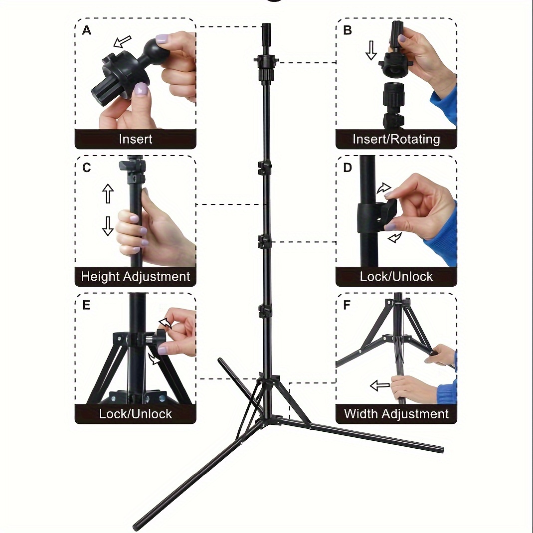 New Wig Stand Tripod Mannequin Head Stand, Adjustable Wig Head