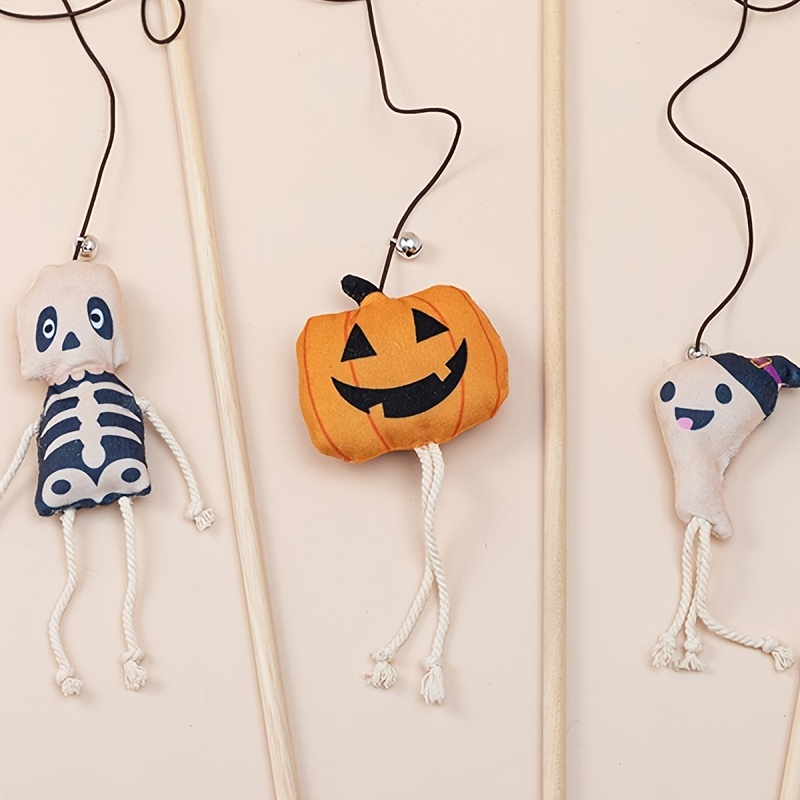 1pc Halloween Cute Cat Toy Pumpkin Design Cat Teaser Stick Con Campana Per  Accessorio Di Gioco Interattivo Per Gatti - Forniture Per Animali Domestici  - Temu Italy