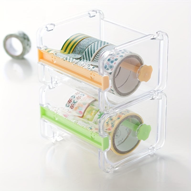 Dispensador de cinta de escritorio (se adapta a núcleos de 1 y 3 pulgadas)  con recambios de cinta transparente, cinta transparente con soporte de