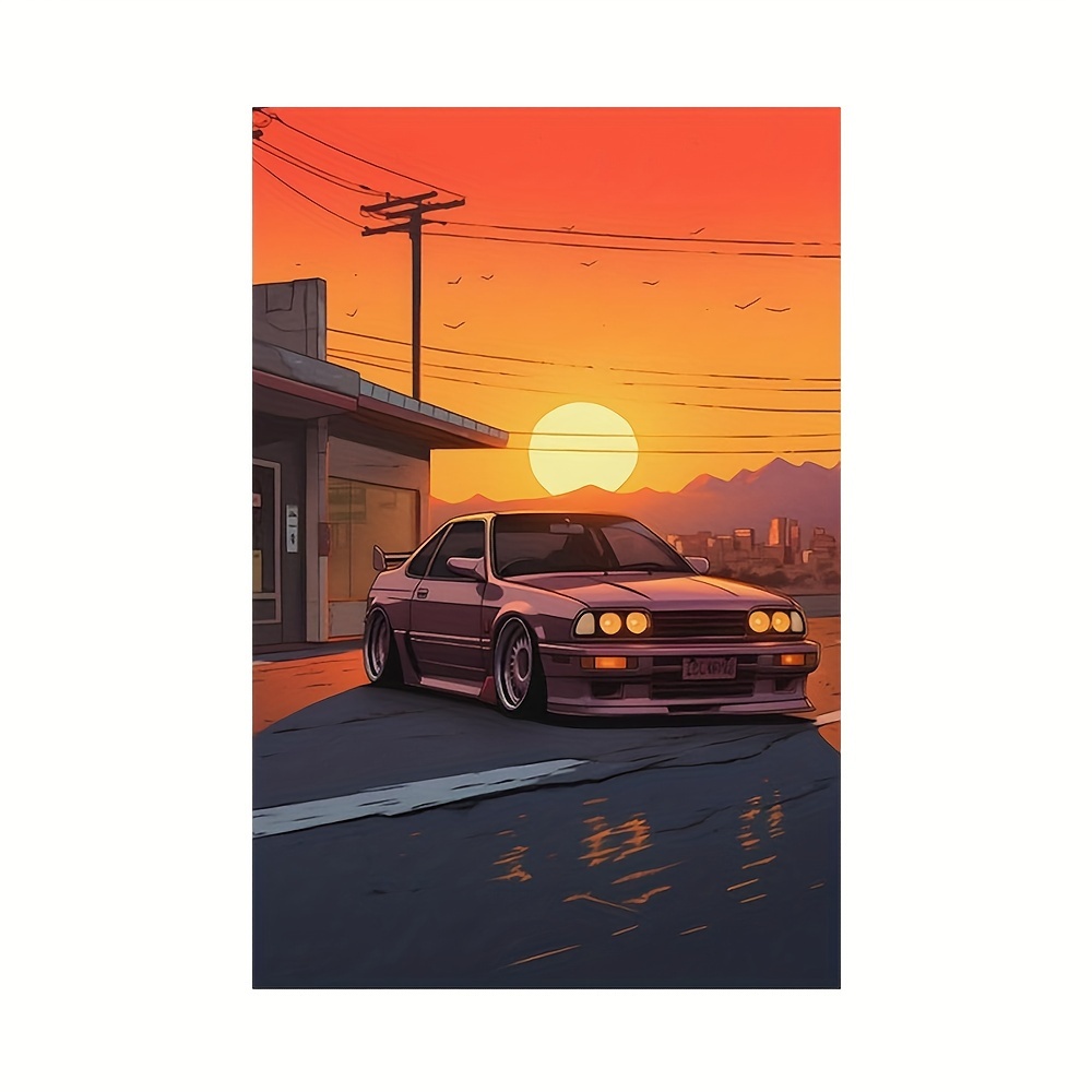 Póster Retro clásico de carreras de coches Jdm, impresiones japonesas de  coches GTR, carteles geniales, pintura