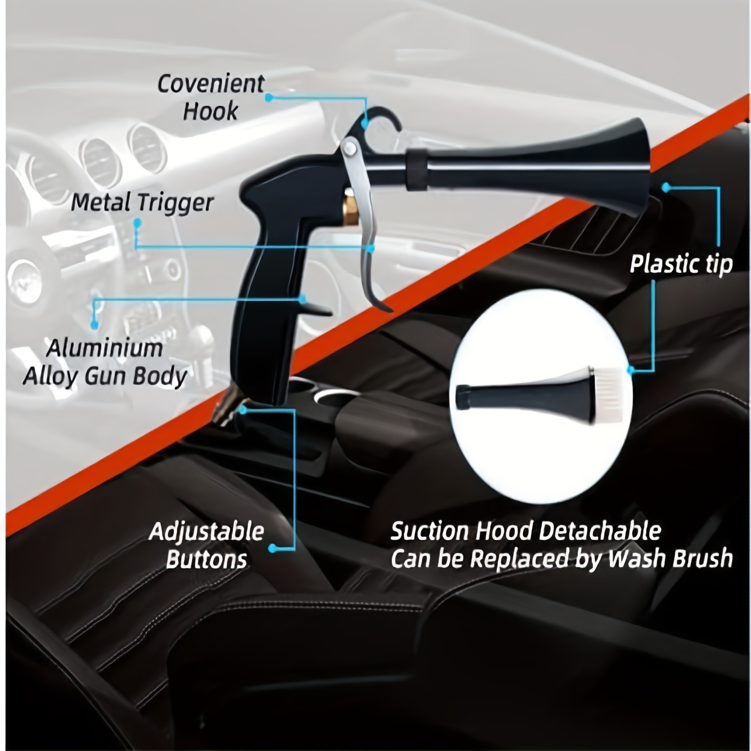 High-Pressure Tornado Air Pulse Car Interior Detailing Cleaning Gun Z-014