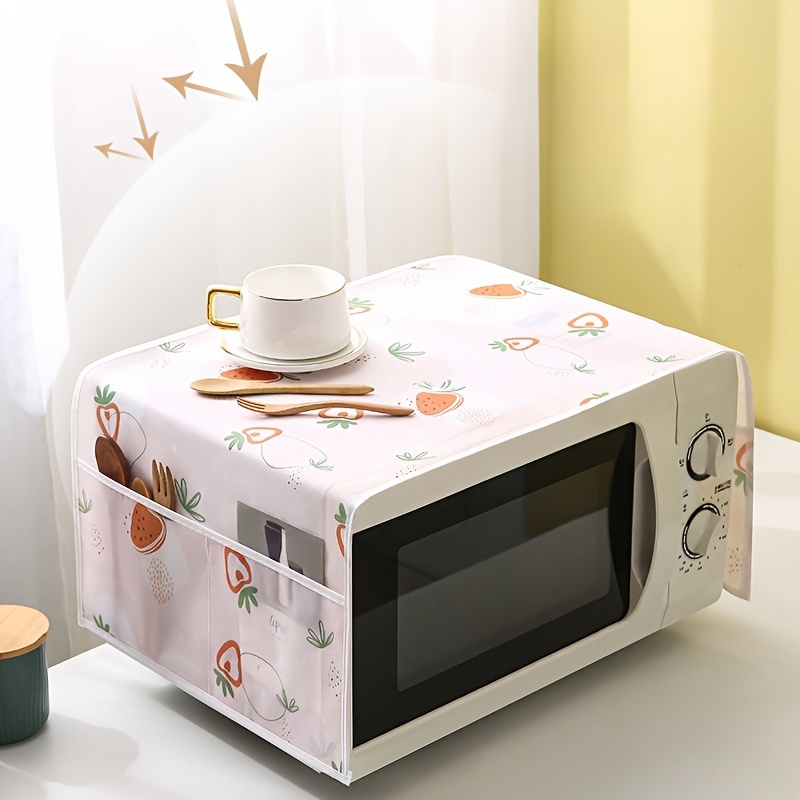 

Minimalist Cartoon Pattern Household Oven Cover, Dustproof Protector Cover With Side Pockets
