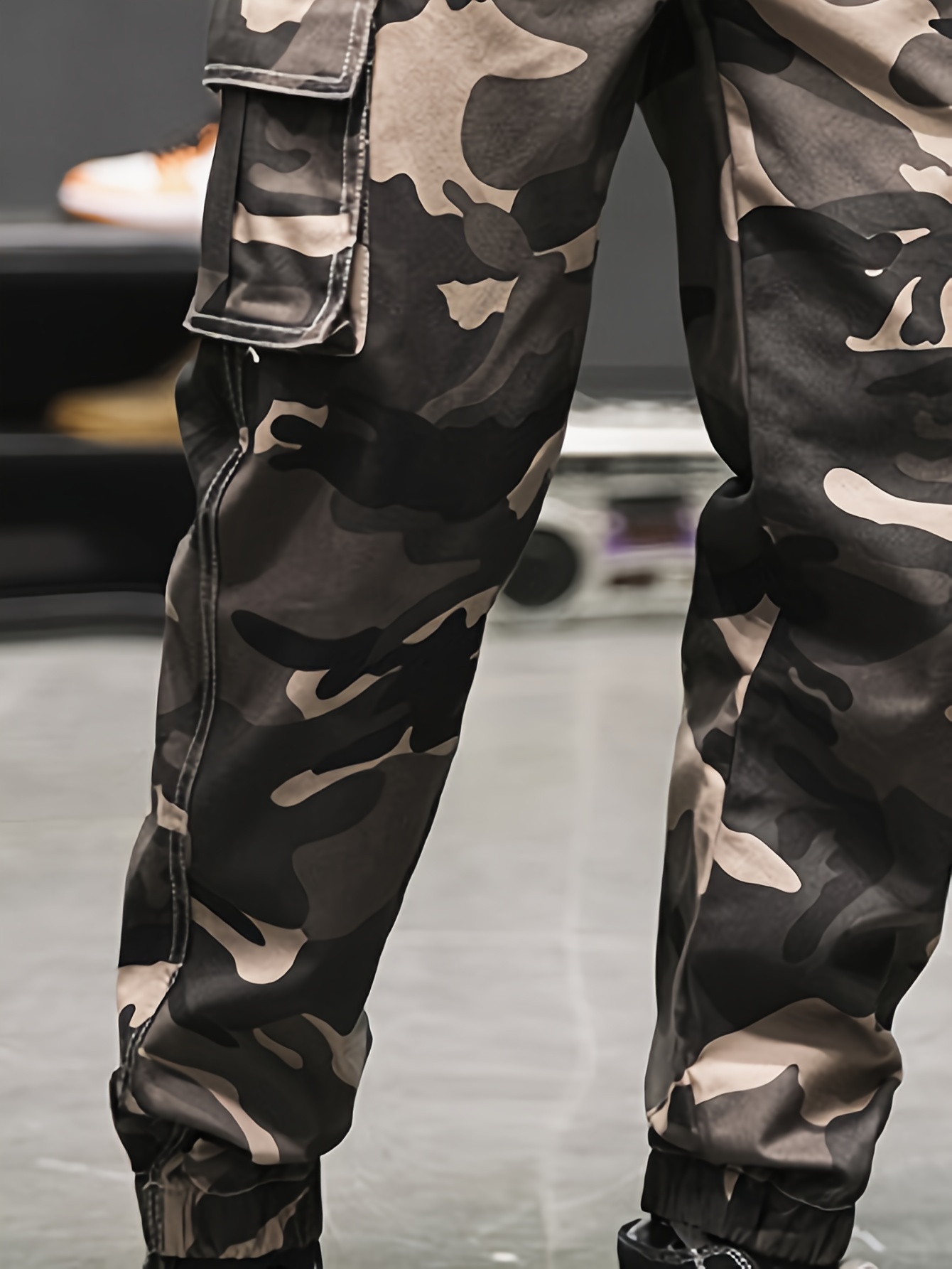 Mens Cargo Pants Camouflage Trousers Baggy Hip Hop Pocket Streetwear Long  Casual