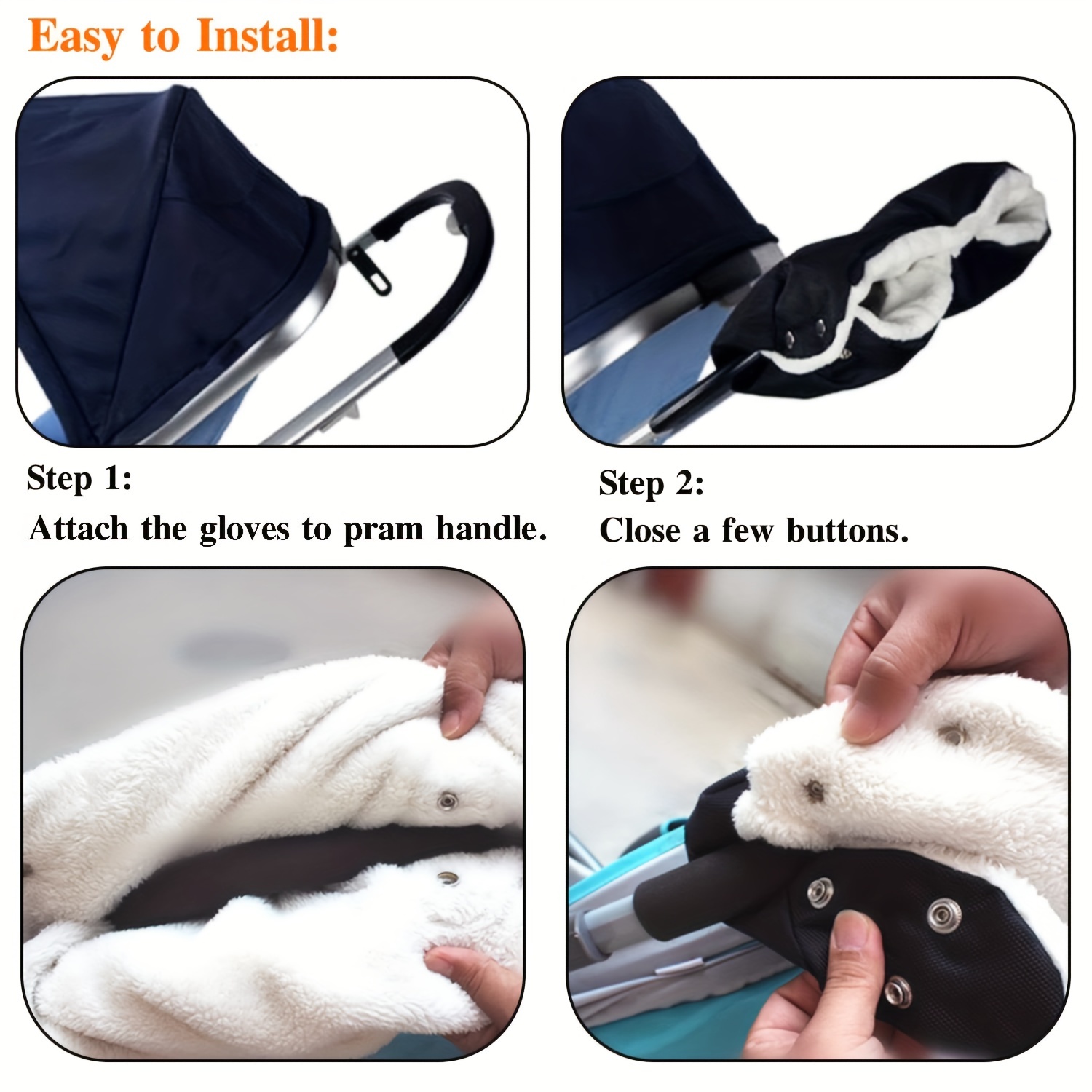Warm Stroller Gloves With Phone Cover Waterproof Winter - Temu