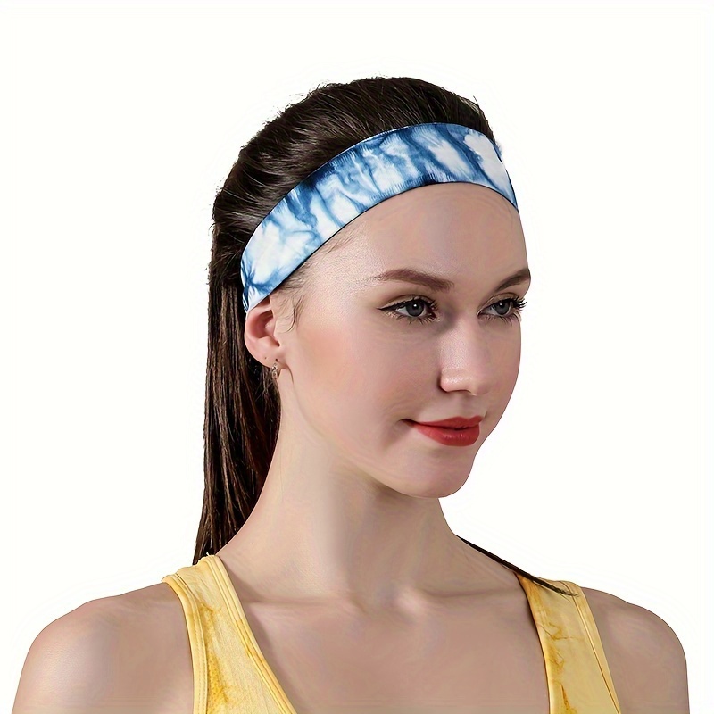 No Slip Elastic Tie Dye Sports Headbands - 5 Pack