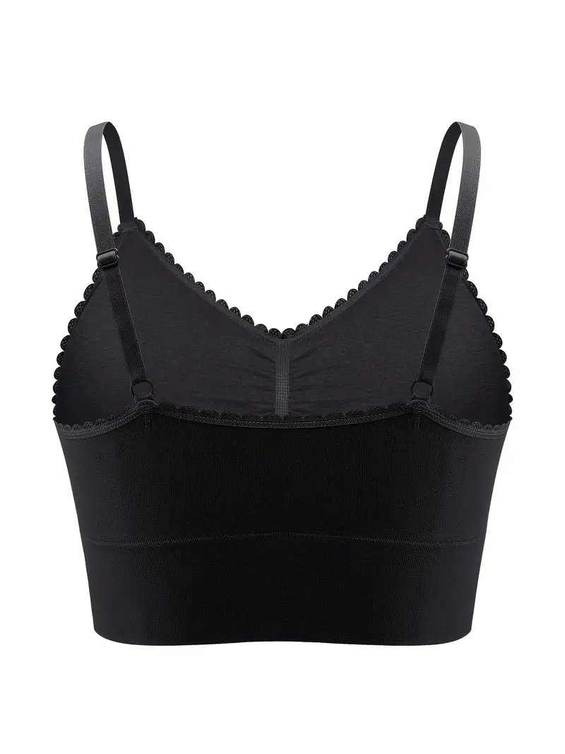 Plus Size M-5XL Everyday Bras for Women Full Coverage Brassiere Yoga Sports  Bras Sleep Bra Wire Free Tank Tops Bandeau (Color : Black, Size : X-Large)