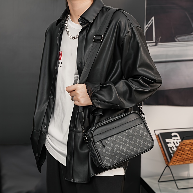 TAMINSTY Small Leather Crossbody Bags for Men, Man Purse Sides Bag Satchel  Messenger Shoulder Handbag for Travel Work