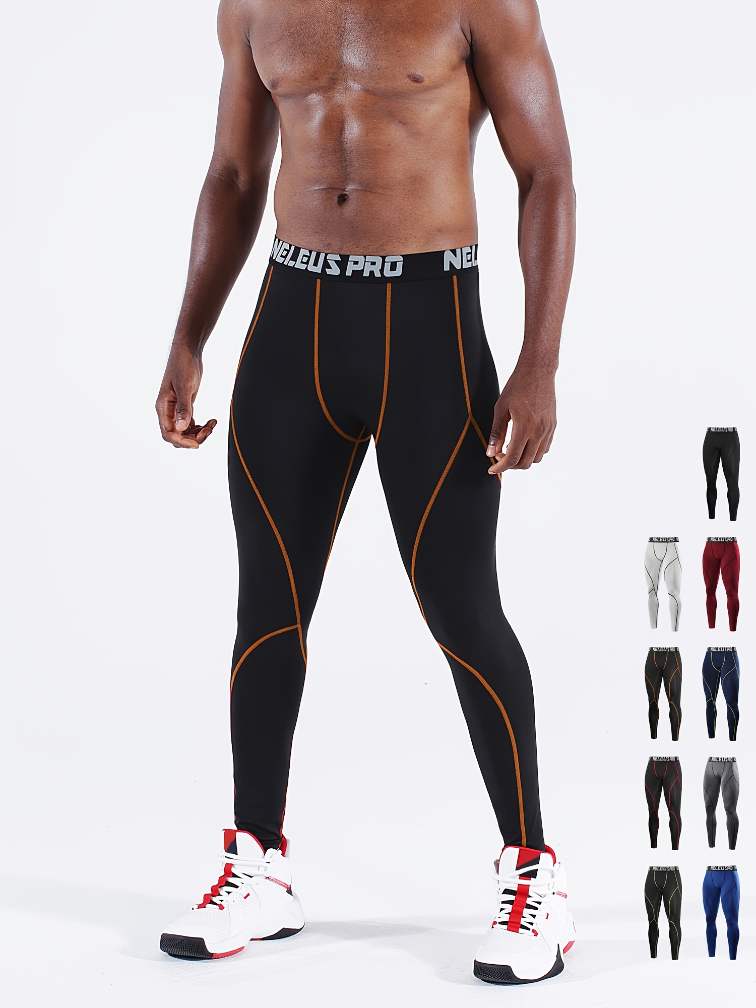 NELEUS Men's Dry Fit High Flexibility Compression Pants Workout Running  Leggings, Suitable For Yoga, Exercise, Fitness,Basketball Training