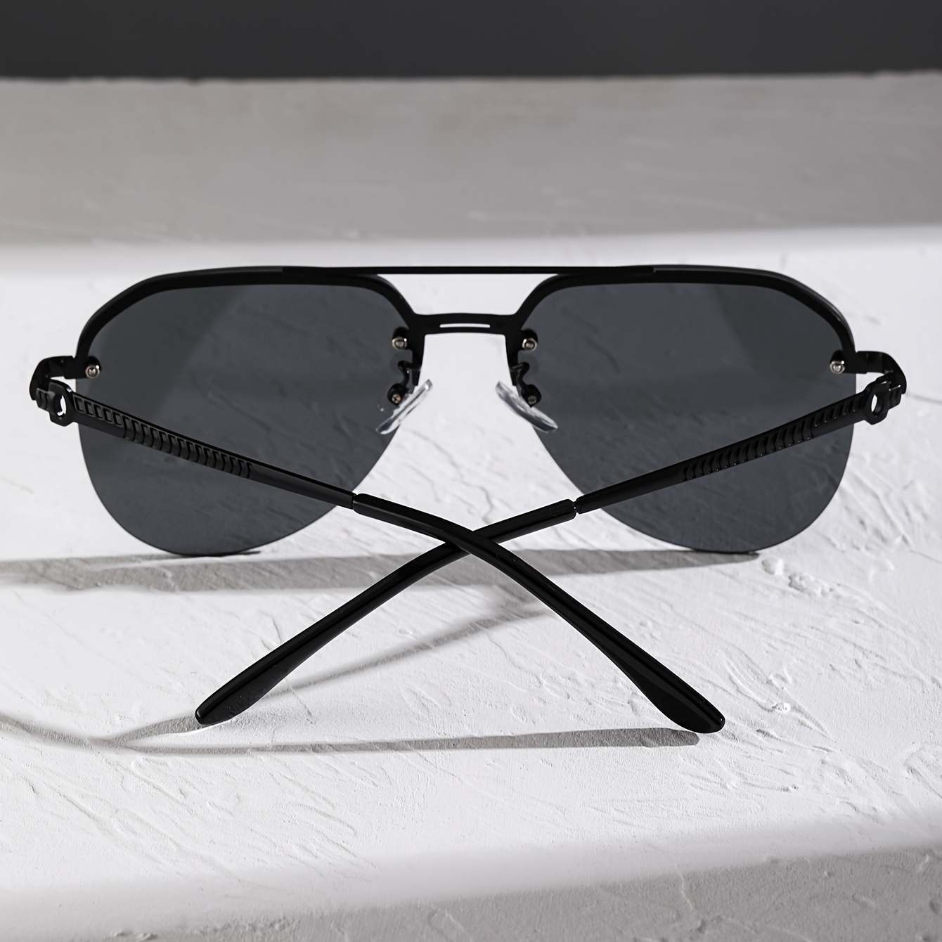 1pair Trendy Large Frame * Fashion Glasses, Casual Metal Fashion Glasses,  Men Women Outdoor Driving Decors