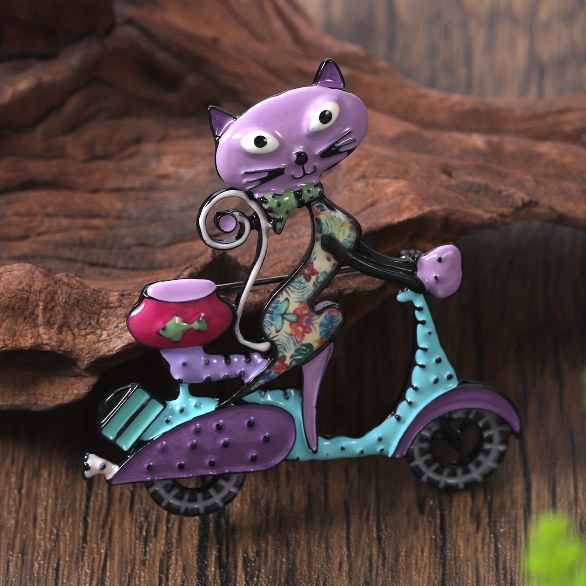 

Bohemian Purple Cycling Brooch