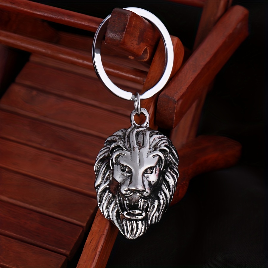 Cartoon Big Eyes Lion Keychain Couple Lovers Key Chain Pvc - Temu