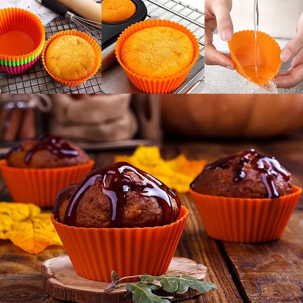 Silicone Muffin Pan Set,6 Cup Large Silicone Cupcake Pan,Non-Stick Jumbo  Muffin Pan,Food Grade Baking Cups - Make 12 large 3-inch Muffins 