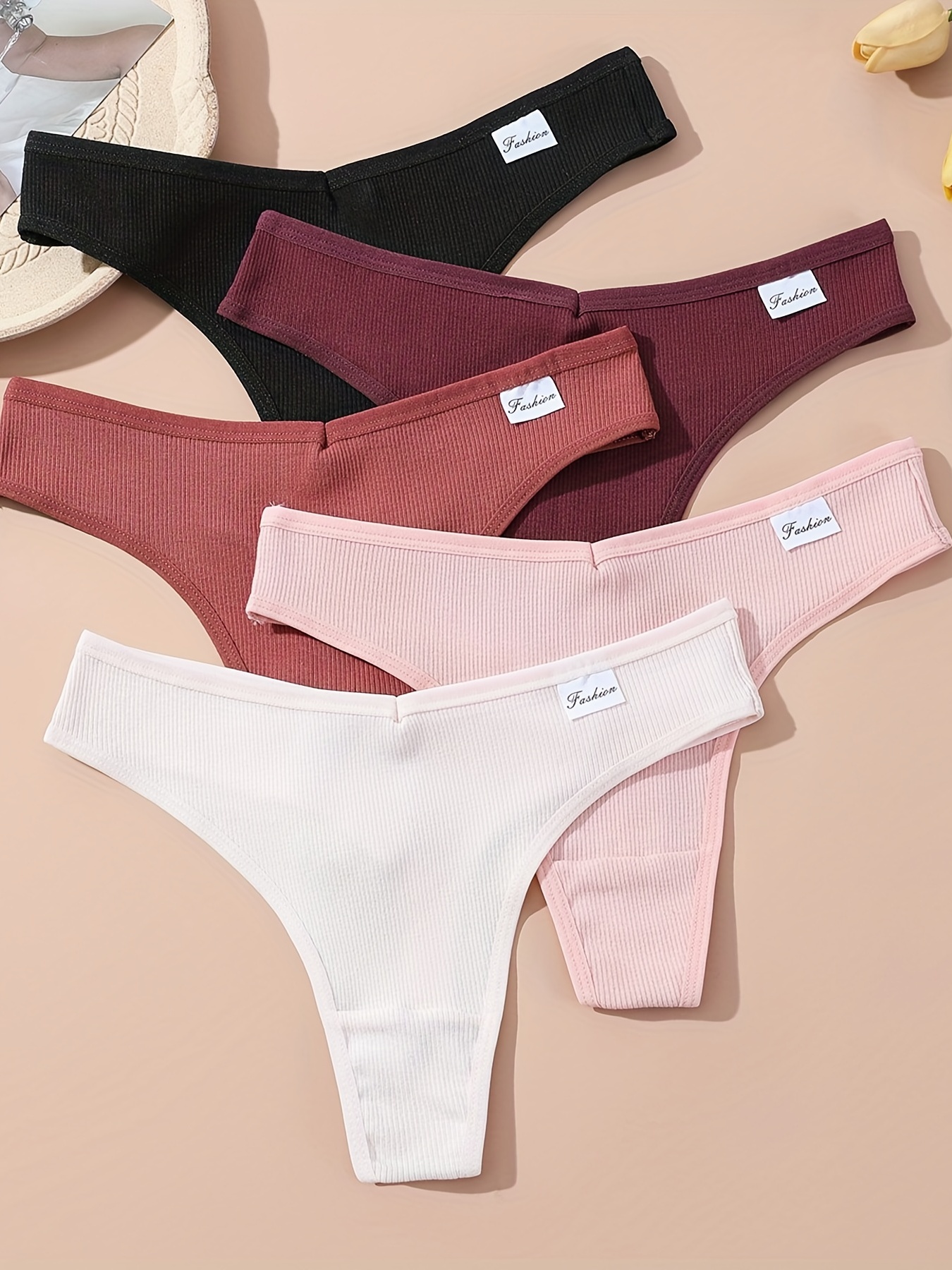 Girls Solid Color Mid waist Underwear Girl's Seamless - Temu