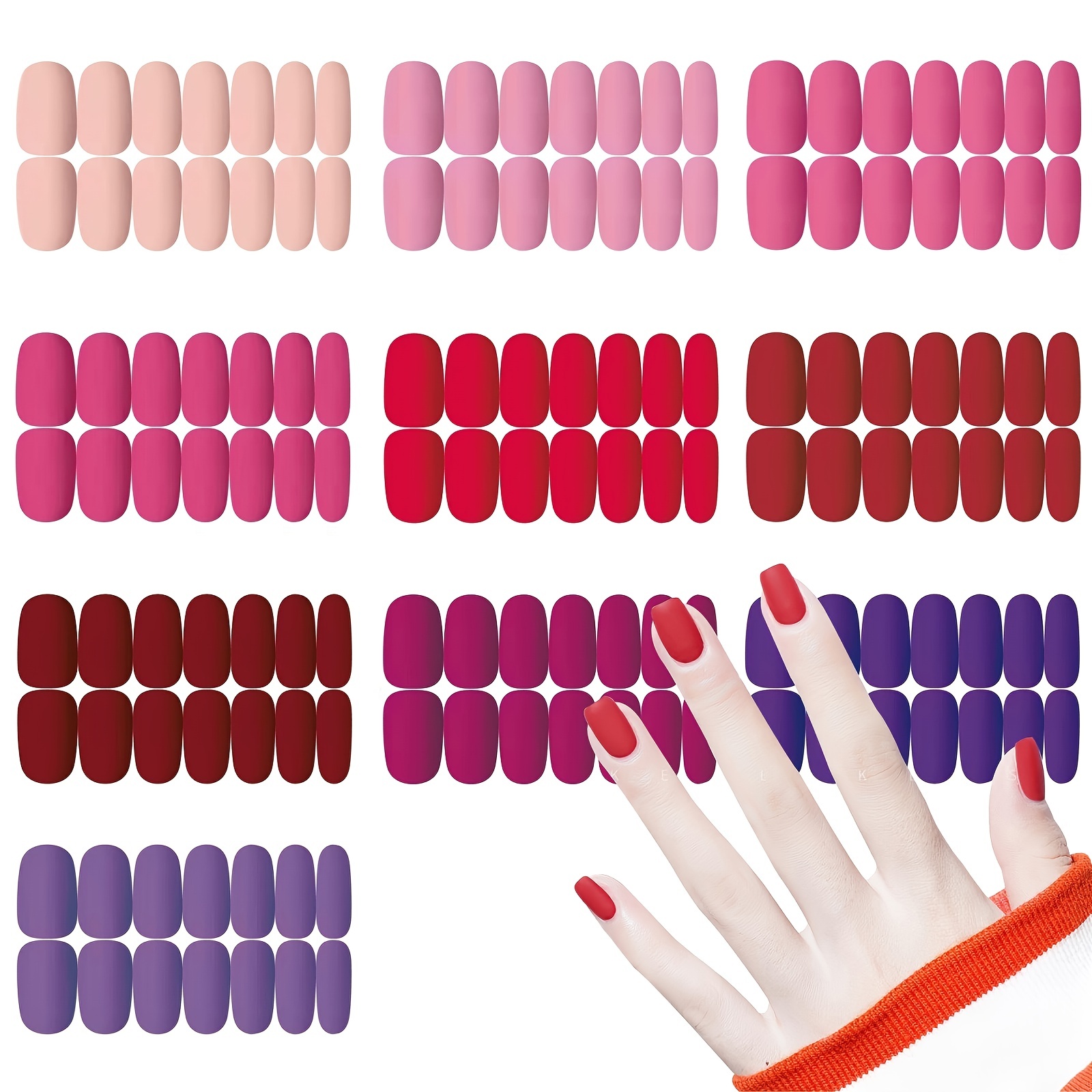 10 Sheets Nail Stickers, Self-adhesive Nail Art Stickers, Trendy Nail Decals, Sparkling Full-cover Nail Art Stickers