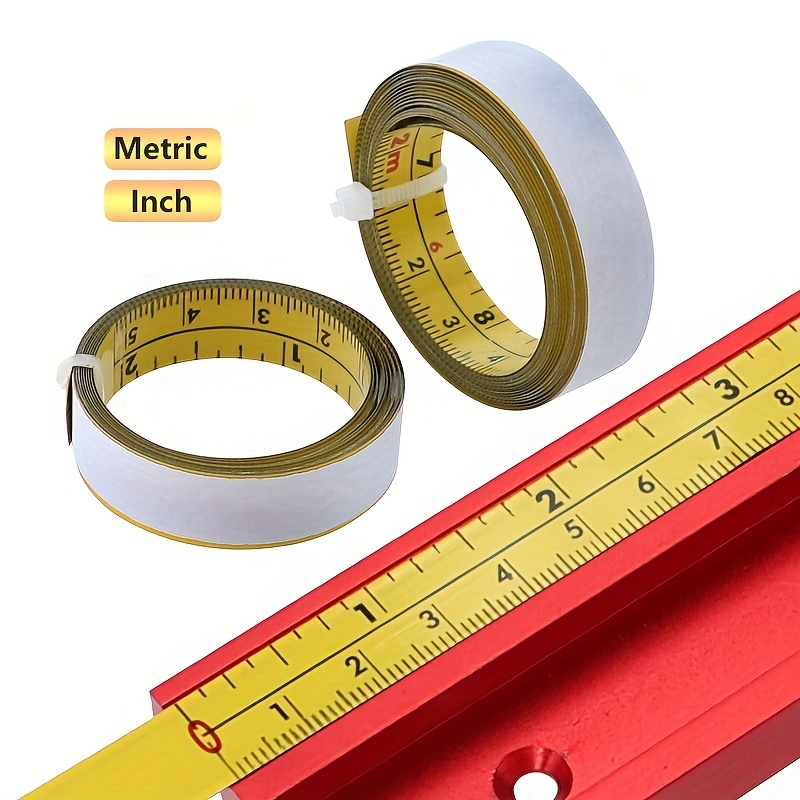 Steel Ruler With Adhesive Scale Miter Saw Adhesive Tape Metric Steel Ruler  Portable Tape Measure