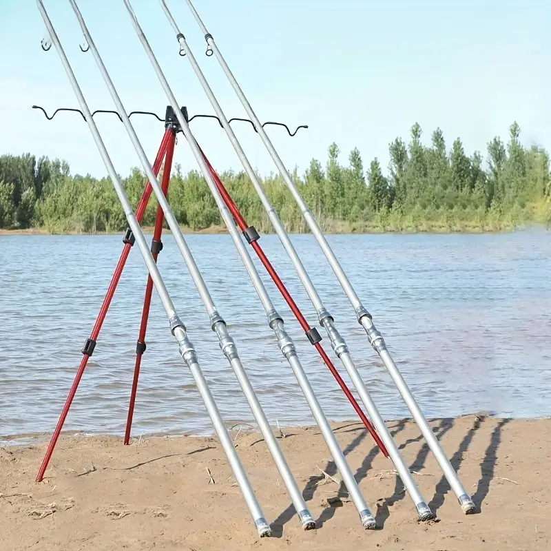 1pc * Fishing Rod Tripod Stand, Telescopic Aluminum Alloy Rod Stand