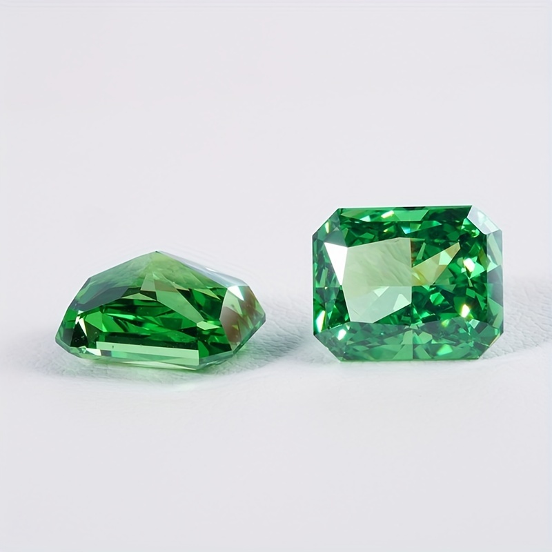 Rectangular Green Zircon Ice Cut Stone for Jewelry Matching