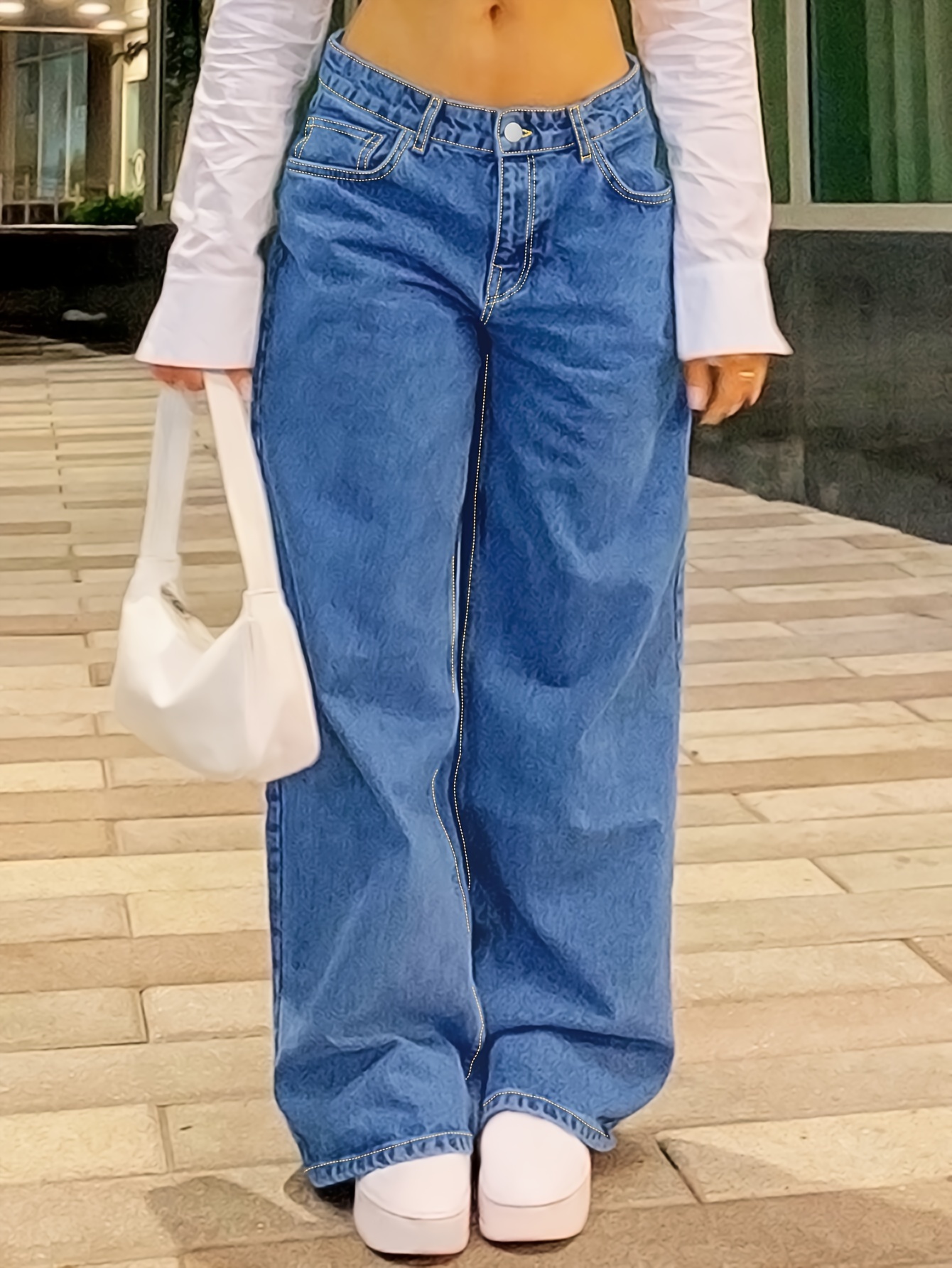 Boyfriend Jeans Women's Fashion Trend Loose Wide Leg Baggy Pants