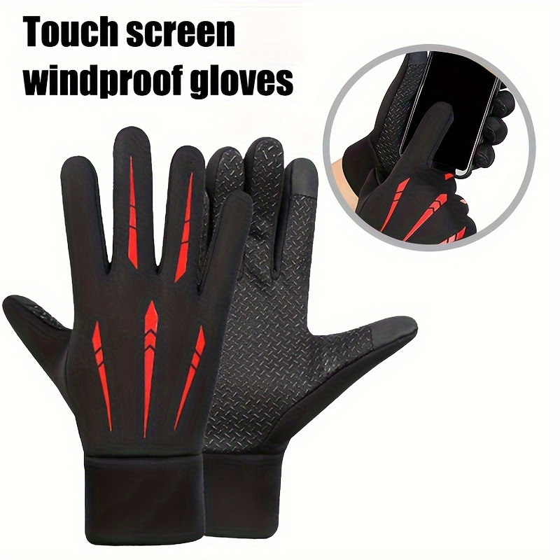 1 pair winter fleece warm gloves outdoor golf gloves motorcycle skiing cycling sports gloves waterproof non slip touch screen gloves 3