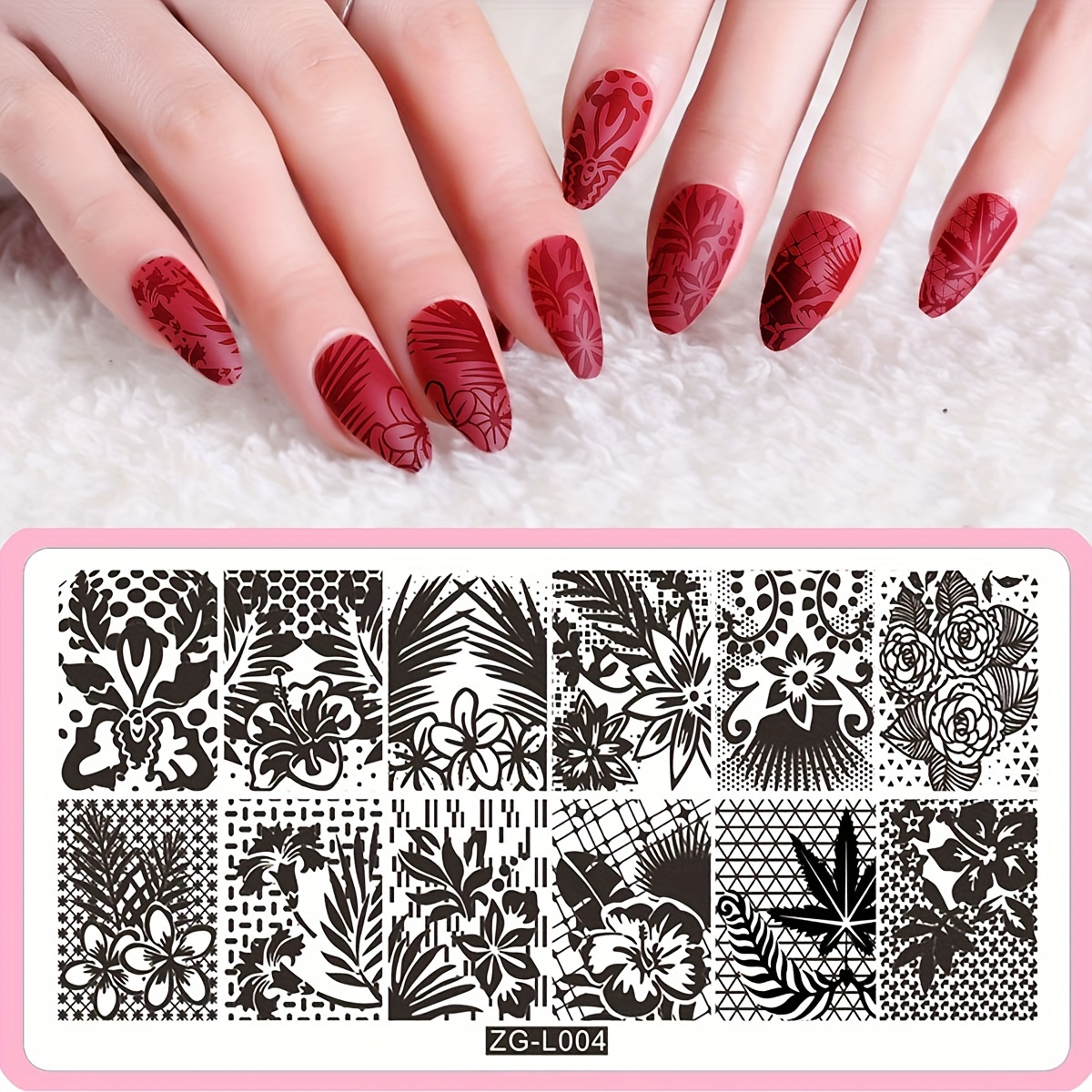 PICT You Nail Stamping Plates Flower Pattern Nail Art Plate Stencil  Stainless