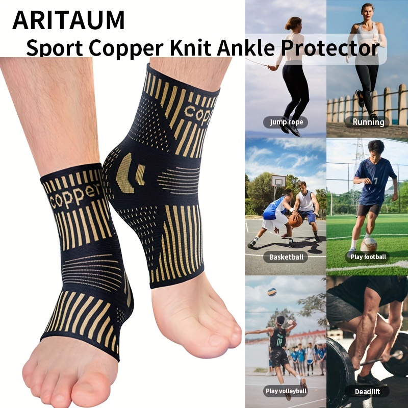 Sports Copper Ankle Support Brace Ankle Compression Sleeve Socks for  Plantar Fasciitis,Foot Sprained,Achilles Tendon,Pain Relief