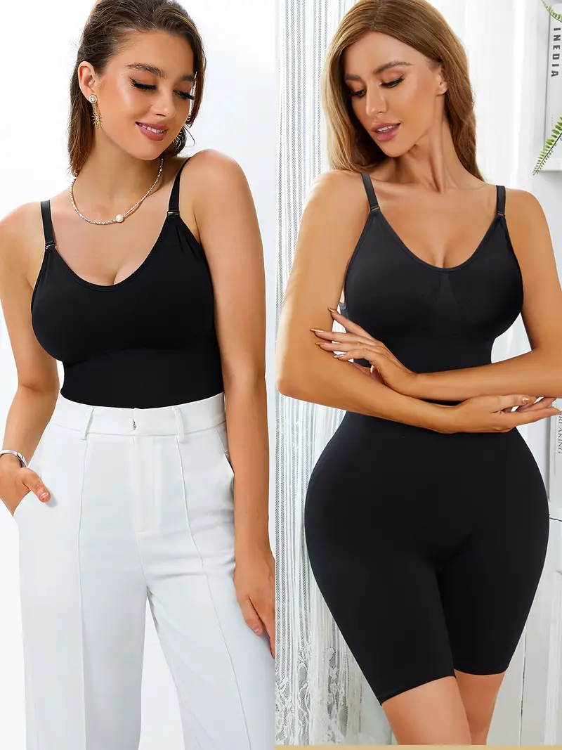 Body Shaping Tight Cami Bodysuit Concise One piece V Neck - Temu Portugal