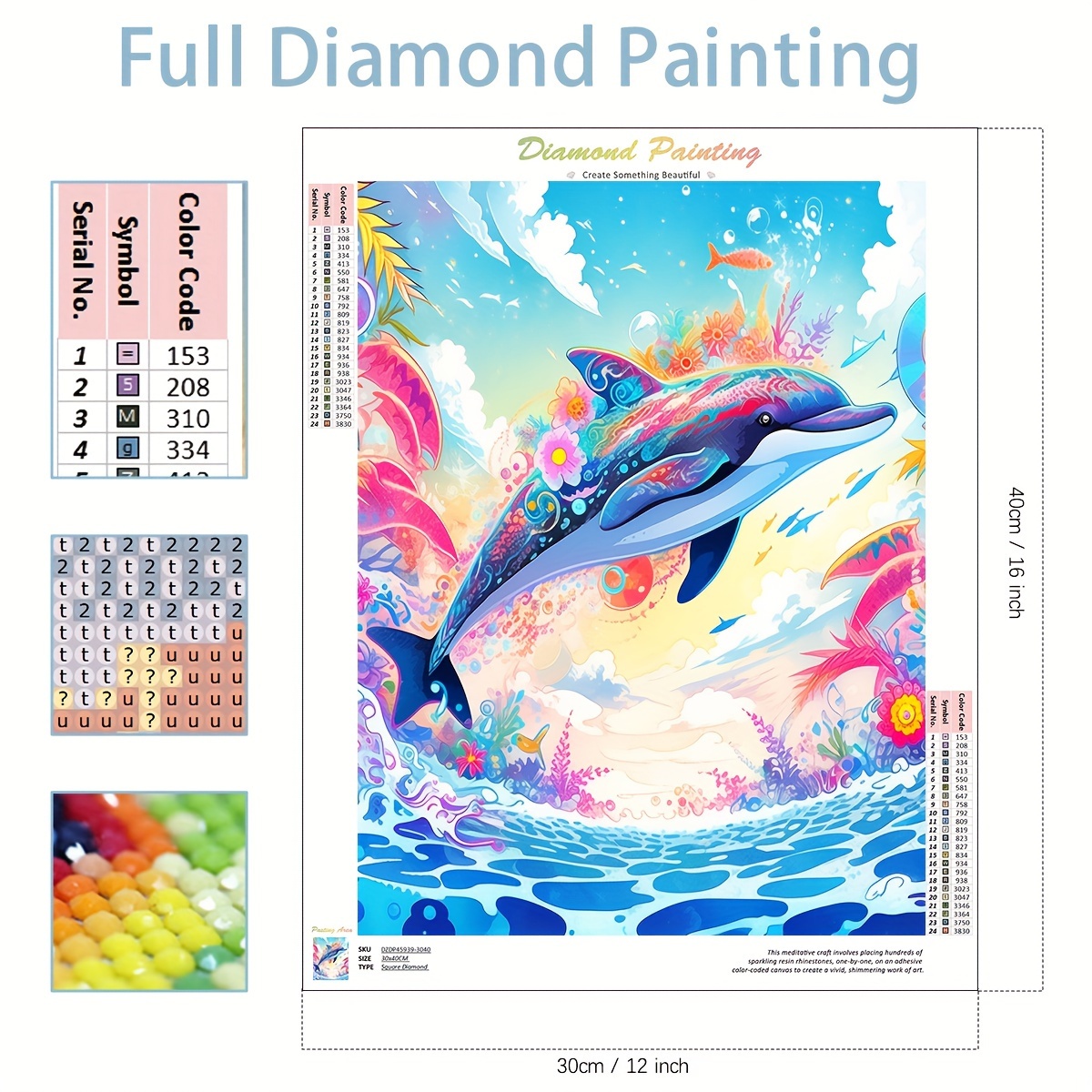 Kits Pintura Diamantes 5d Delfines 1 Pieza Kits Completos - Temu
