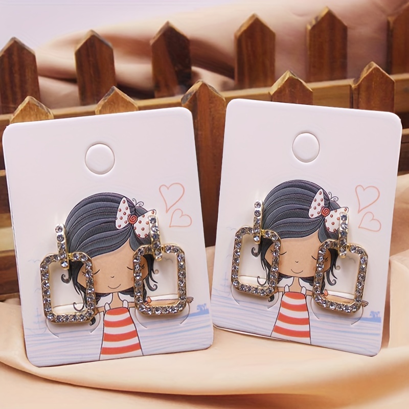 10pcs 6x9cm Paper Earring Packaging Cards Multi Beauty Printed Ear