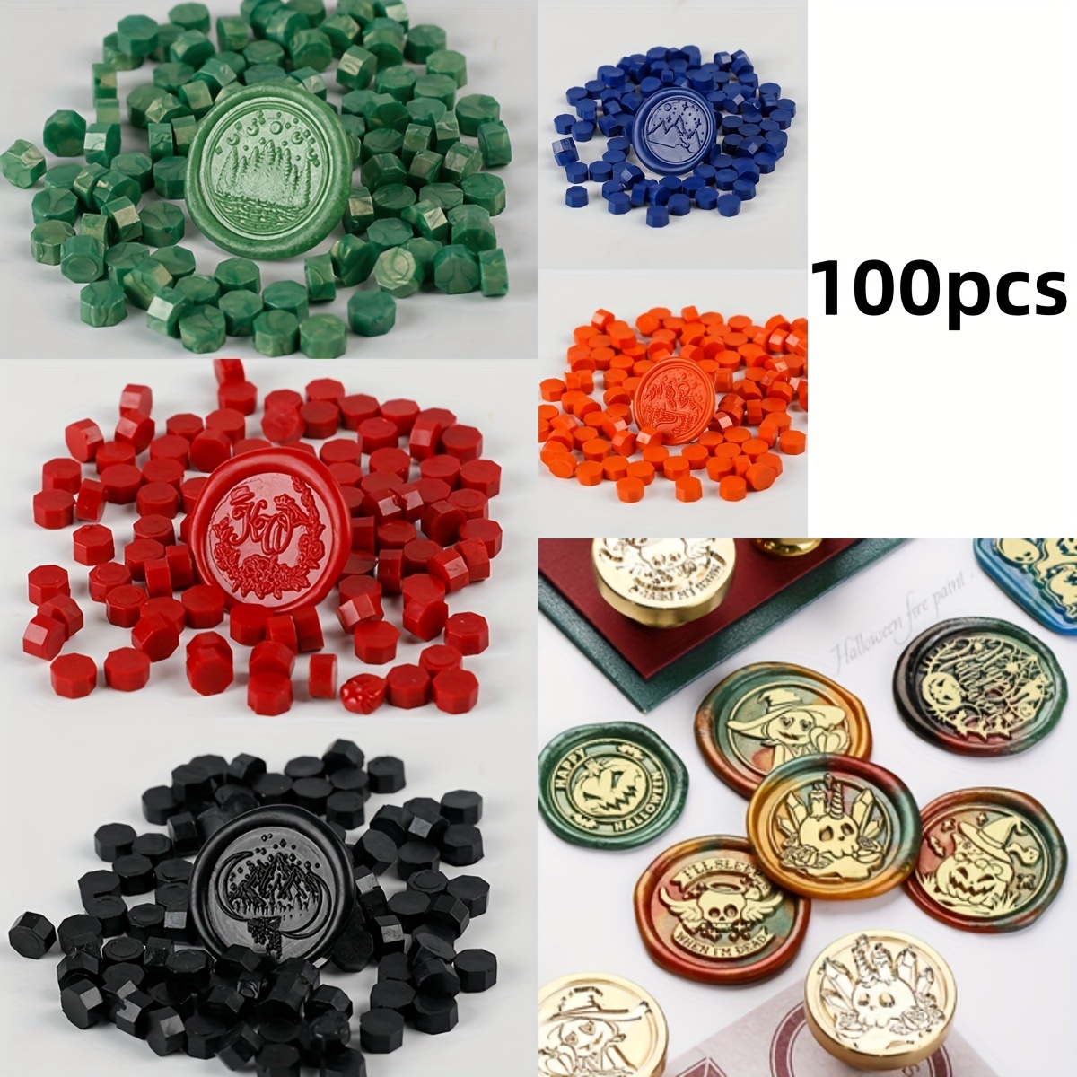 Octagonal Wax Beads Wax Sealing Beads Bulk Wax Seal Beads Vibrant Colors  for Invitations Gift Wrapping