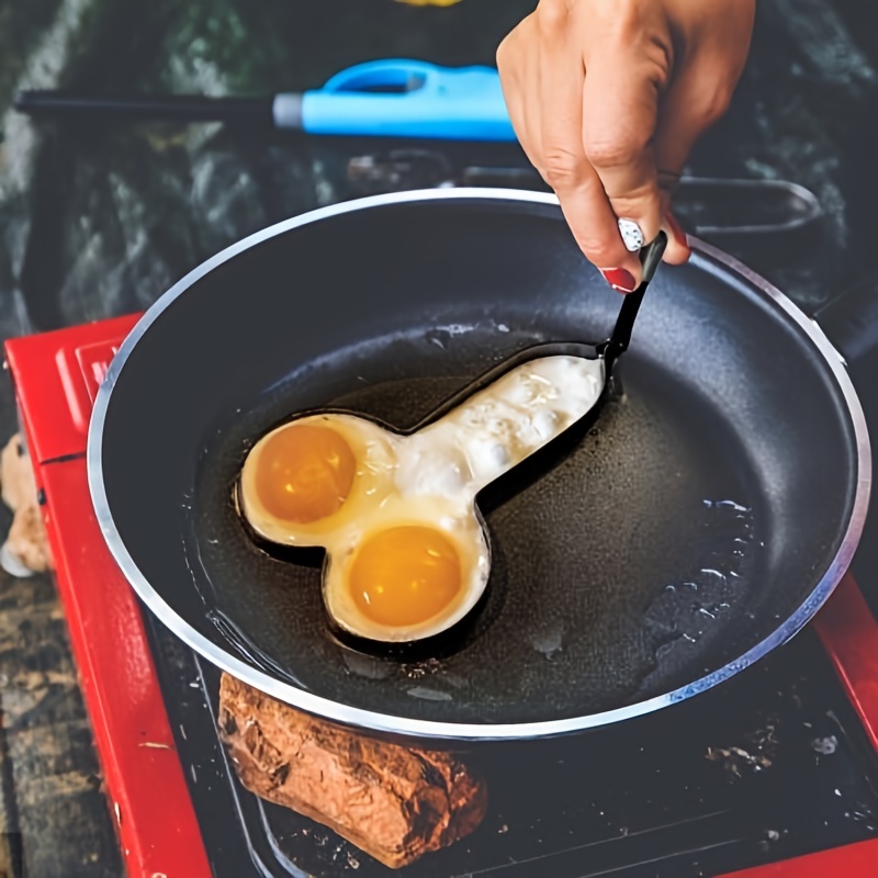 Funny Egg Fryer Home Kitchen Spoof Omelette Fun Mold Cooking Utensils  Holder Set