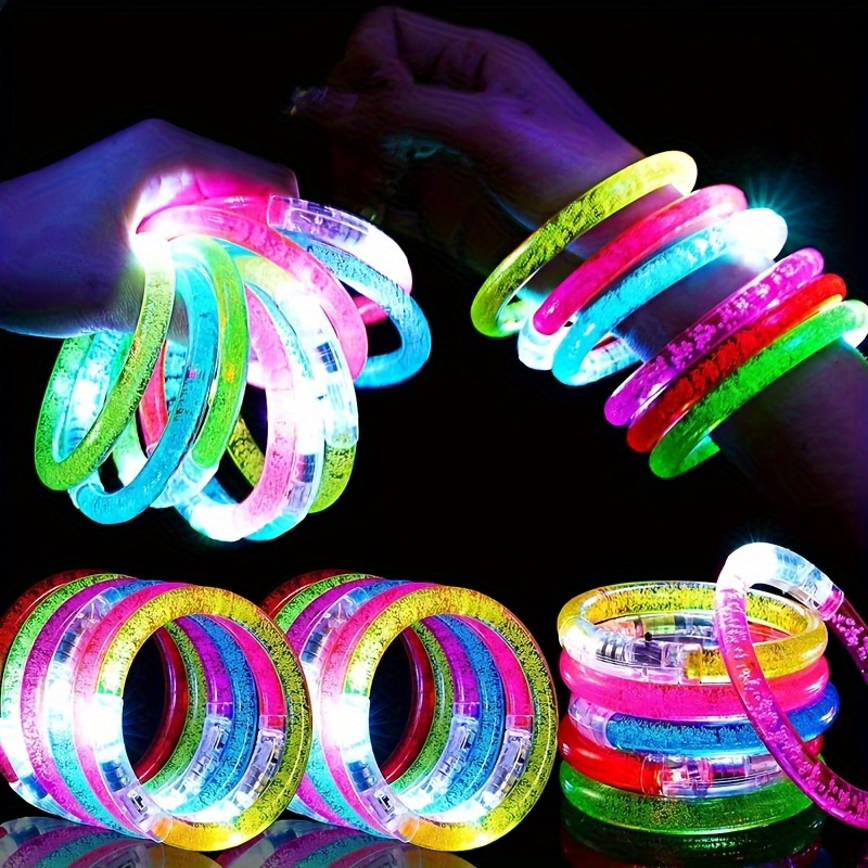 18pcs Glow Sticks Bracelets Mardi Gras Party Supplies Favors Glow in The Dark, LED Bracelet Light Up Toys Neon Party Favors Carnival Birthday Wedding