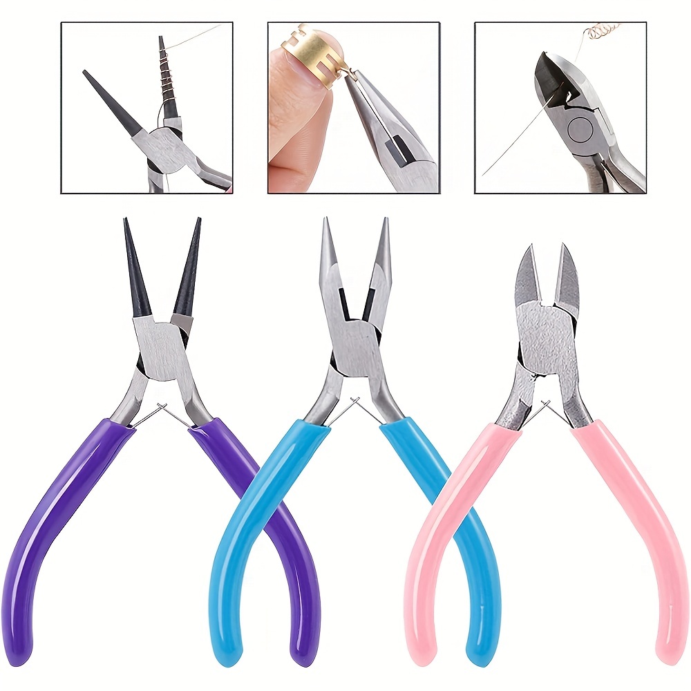 5 Pliers for Chain Link Removal Flat/Round Nose Jewelry Making Wire  Wrapping Coiling Repair Tool