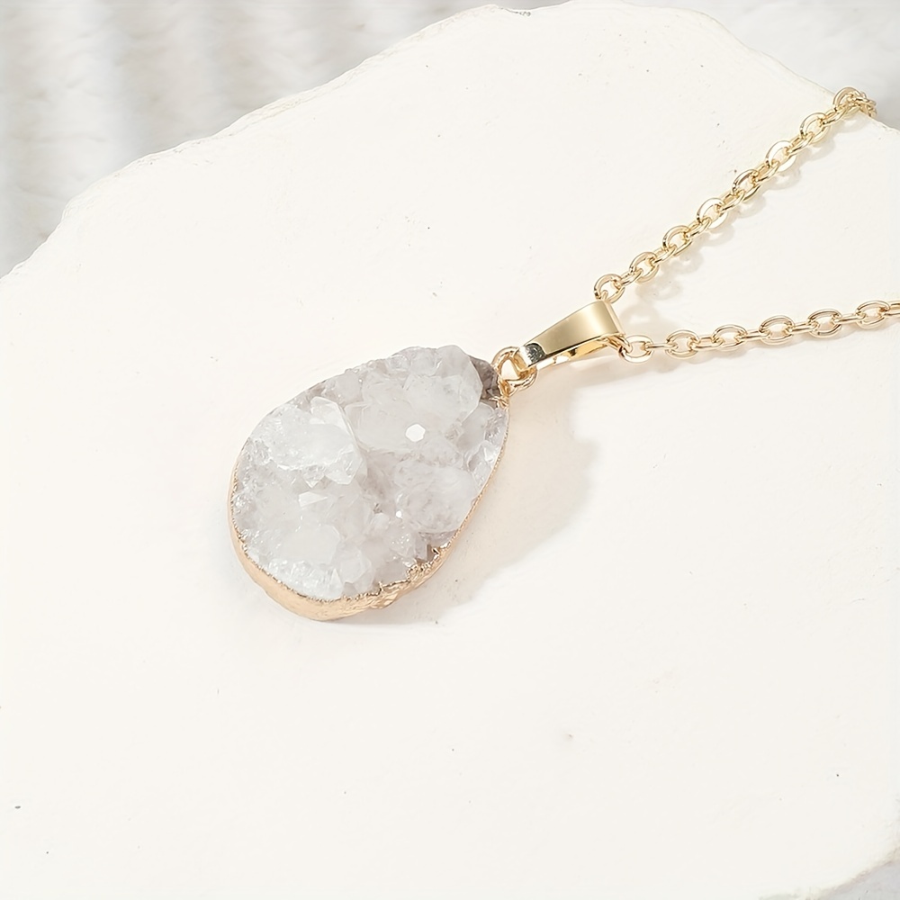 Natural Crystal Pendant Necklace