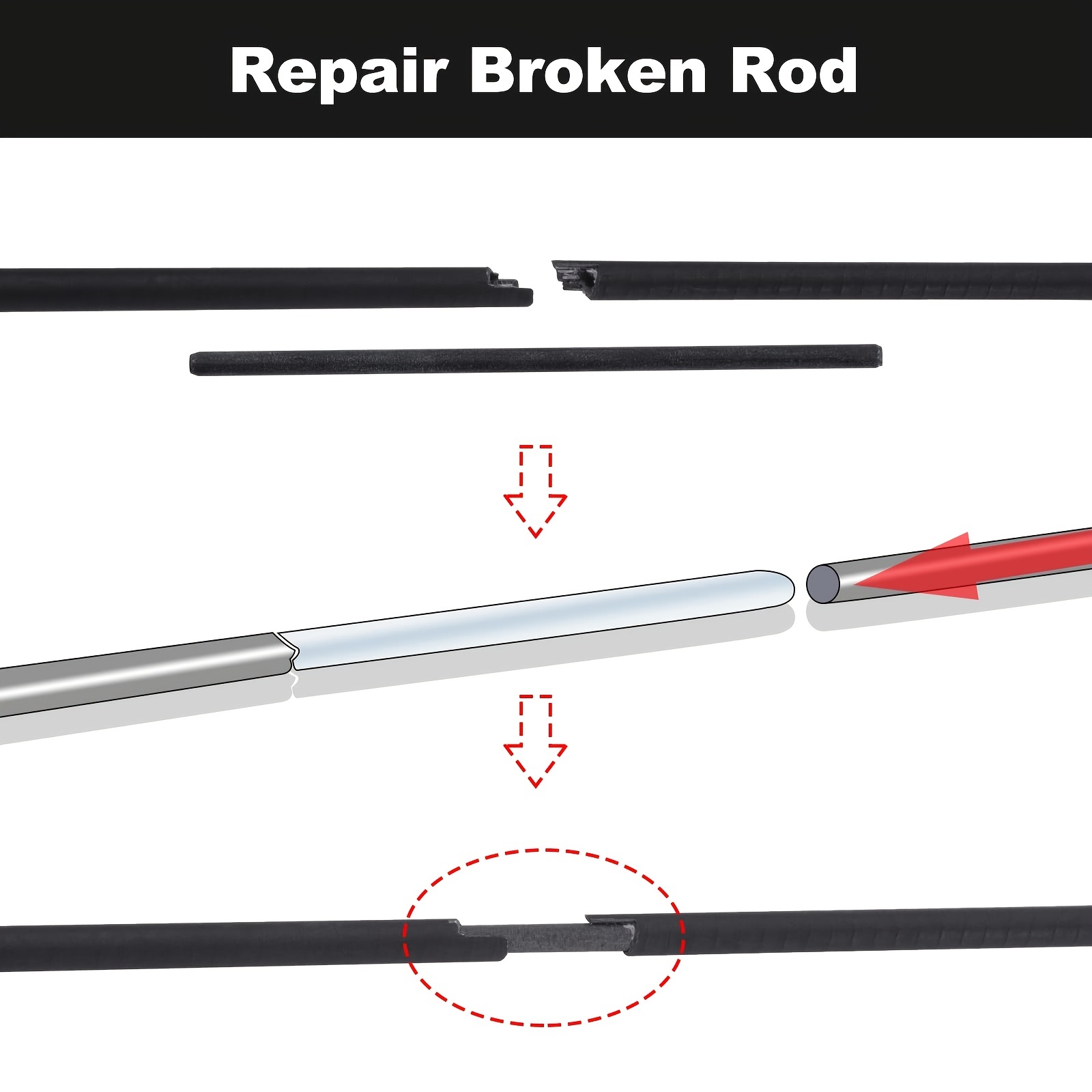 Goture Carbon Fiber Fishing Rod Repair Kit Fix Baitcasting - Temu Mexico