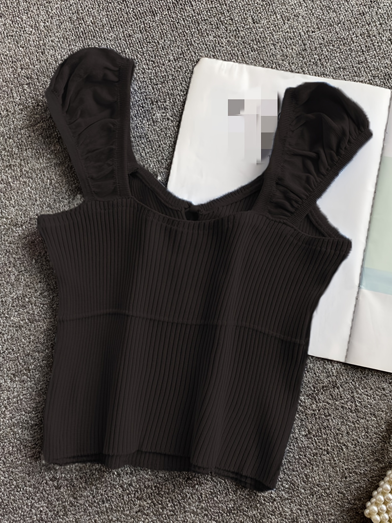 Ribbed Knotted Tank Top for Women