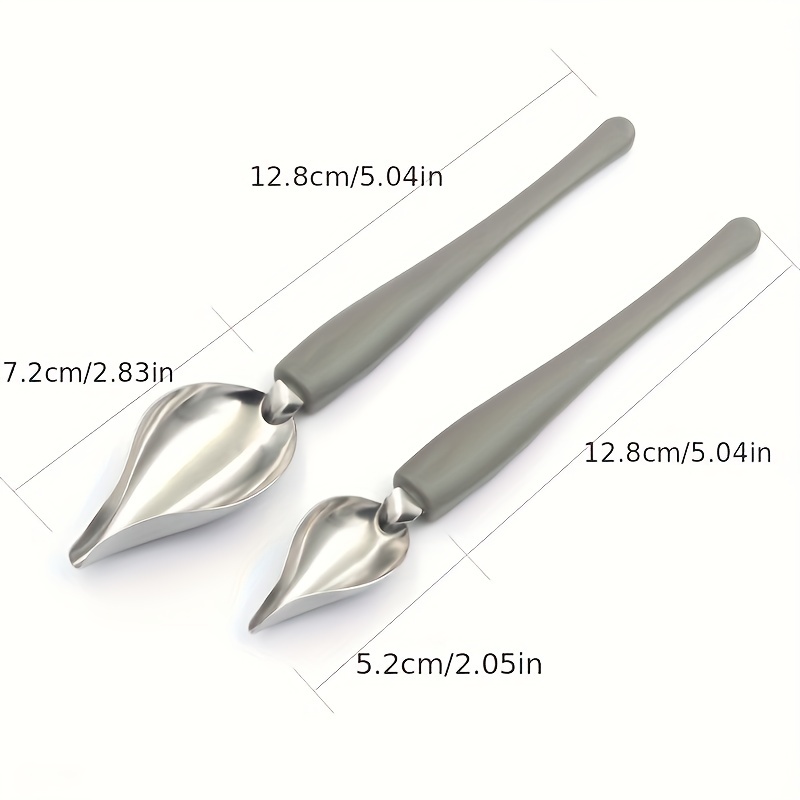 2 pcs Drawing Decorating Spoon Set,3 Pcs Candy Dipping Tools Chocolate  Dipping Fork Spoons Set Stainless Steel Chef Art Pencil Spoons Plated