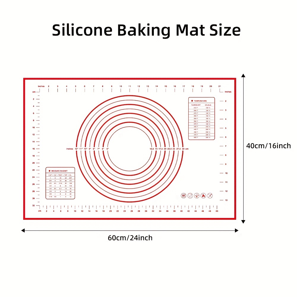 Non-slip Silicone Pastry Mat Extra Large with Measurements 28''By 20'' for  Silicone Baking Mat, Counter Mat, Dough Rolling Mat,O 