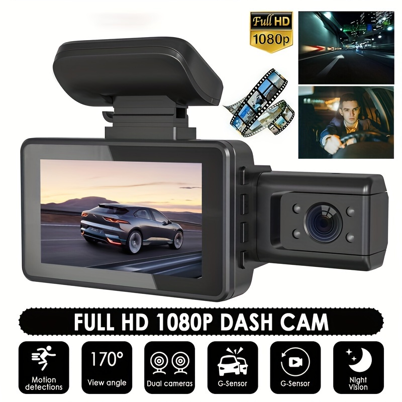 Dashcam Voiture Avant Intérieur 4K + 1080P, Caméra Embarquée pour Voiture  Vision Nocturne IR, Dash Cam