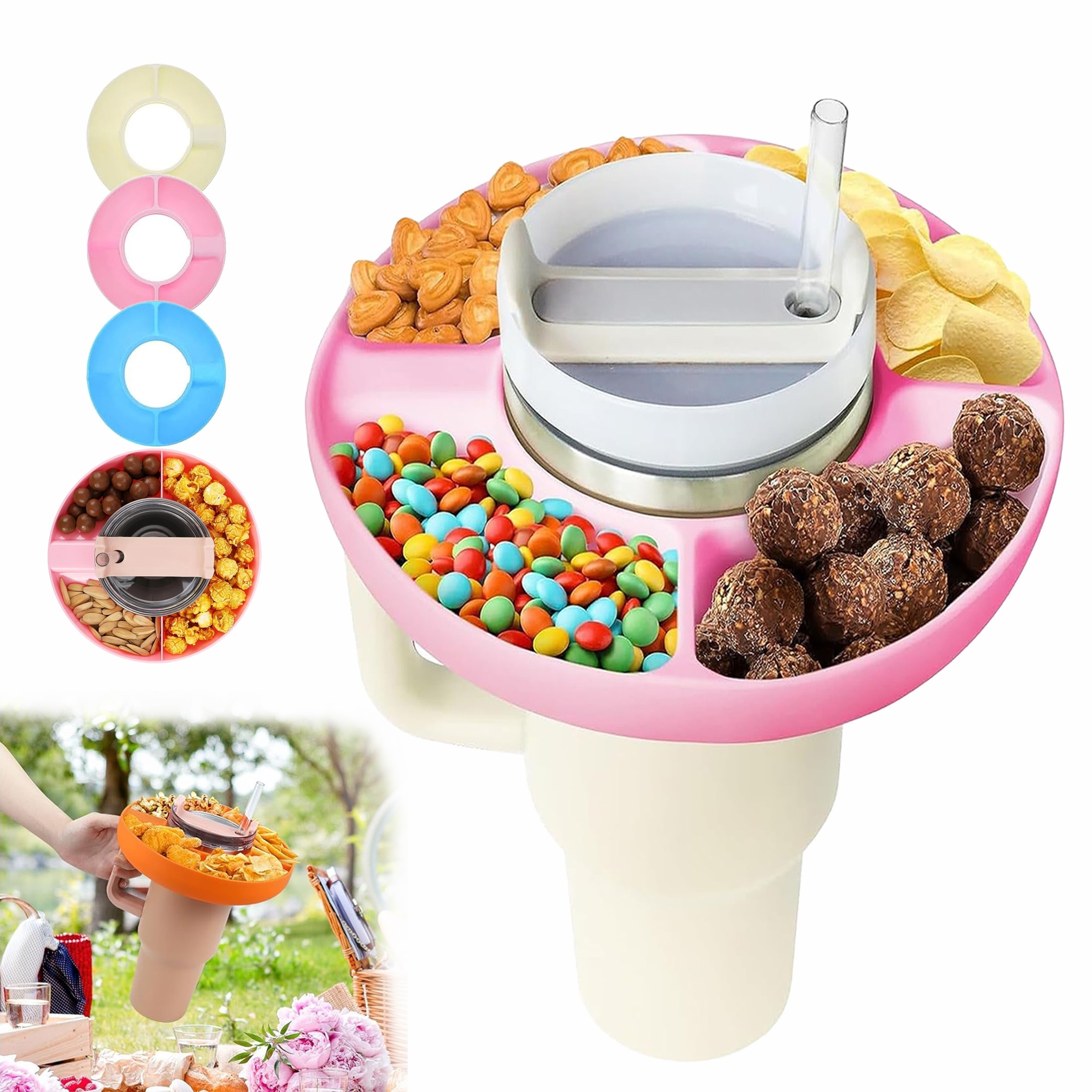 Snack Bowl For Stanley Tumbler Accessories,Silicone Snack For